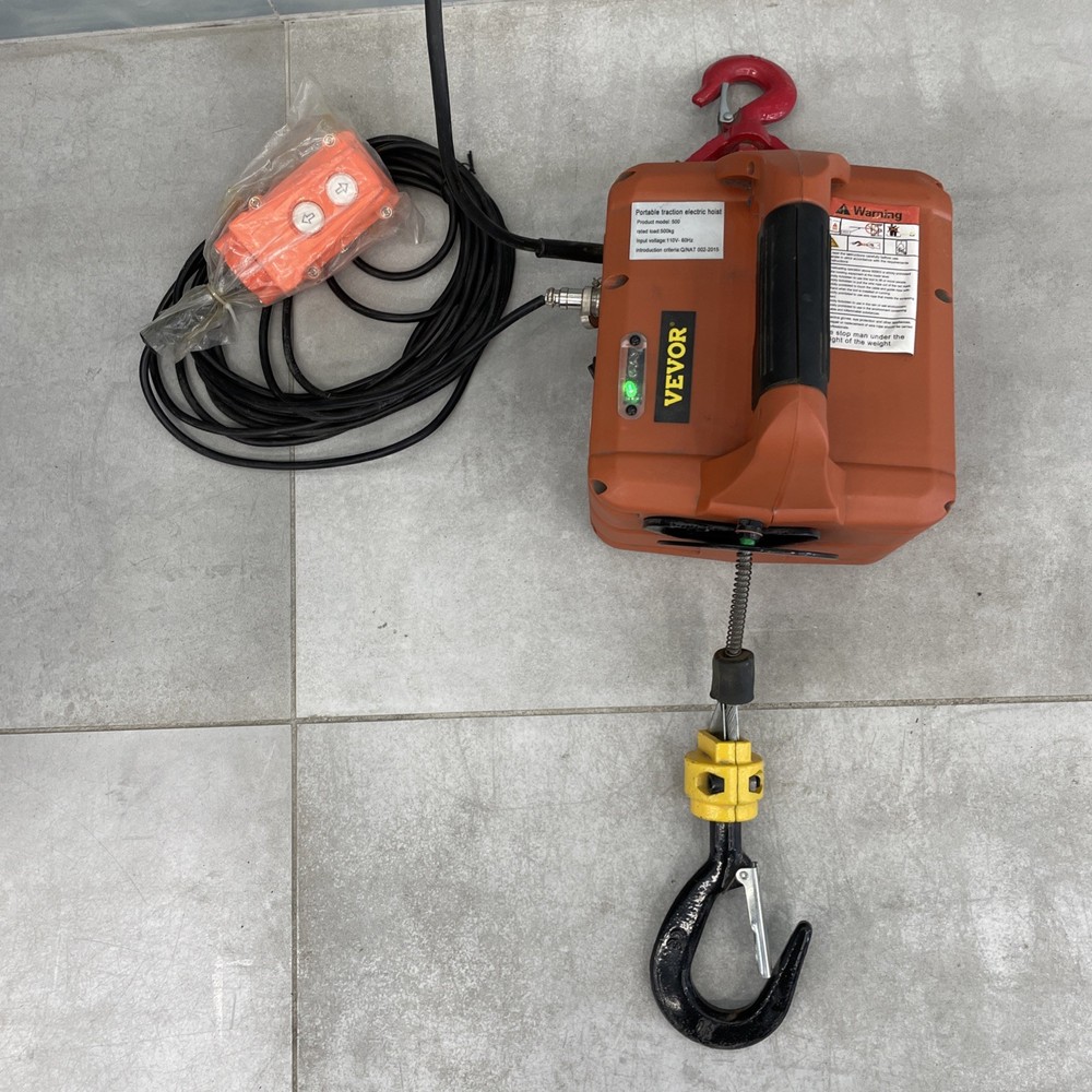 VEVOR Electric Hoist Winch Portable Hoist Crane 1100lbs w/ Wired Controller