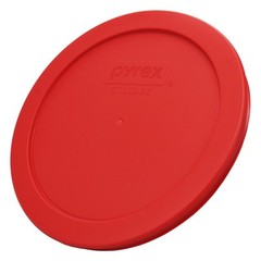 Pyrex Storage Lid Set: (2) 7202-PC 1 Cup Poppy Red, (3) 7200-PC 2 Cup Blue, (2)