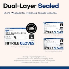 Supmedic Disposable Nitrile Gloves, Chemical Resistant, Large, Large (Black)