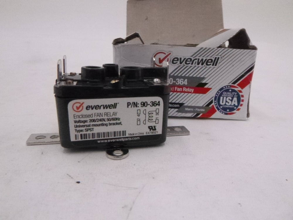 Everwell Heavy Duty Fan Relay 208/240V, 50/60Hz Universal Mounting Bracket