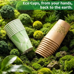 12oz 240Count Compostable Paper Cups, Plant-Based Disposable Coffee Cups with…