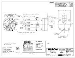 Bison Gear AC Gearmotor, Ratio 95.5:1, 115V 60Hz, 16 RPM