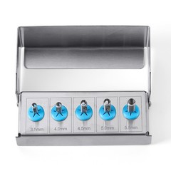 5 Pcs Dental Implant Tissue Punch Kit set Surgical Surgery With Box Holder