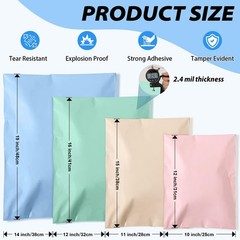 Multi Size Poly Mailers Variety Pack(10 Each: 14×19,12×15,11×15,10×13), 40Pac…