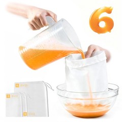 Gokyvei Nut Milk Bag Reusable 6 Pcs 20X20/12X12/12X8 Cheese Cloths For