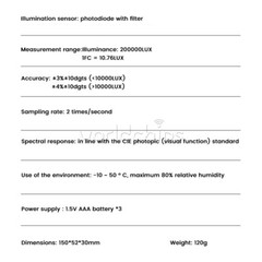 S8608 LCD Light Meter Digital Illuminance Meter Luxmeter Photometer 200000Lux