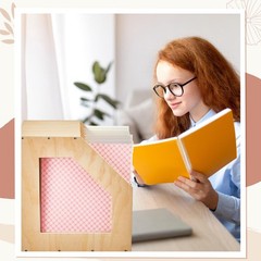 ReliThick 1 Pcs 12×12 Paper Storage Organizer Wood Slope Design Scrapbook Fil…