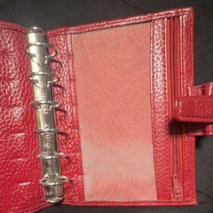 Rare vintage Filofax Pocket Finchley Leather Red Ring-Bound Planner Organizer