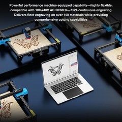 TTS Laser Engraver 5500mW Air Assist 300x300mm Wood Metal Acrylic Glass