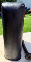 Vtg USMC Military 5 Gallon Metal Gas Can Black Jerry Can w/Flexible Cap Spout (B