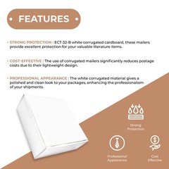 6 1/2 x 4 7/8 x 3 3/4″ White Corrugated Mailing/Shipping Boxes ECT-32B 50/Case
