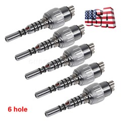 Dental LED 6 Hole Quick Coupler 360 degree swivel Fit KAVO Handpiece ux’