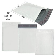 UOFFICE 250 Poly Bubble Mailer Bags 6.5×10″ #0 Pouches Envelopes