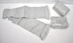 Lot of 3 Cut Resistant Sleeves 18″ L w Thumb Hole Gray/White w Orange Lining