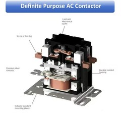 1-Pole 30 Amp 24V AC Contactor HVAC Air Conditioner Condenser Motor Relay