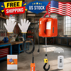 3-in-1 Electric Hoist Winch 1100 lbs Capacity, 1500W 120V Power, 25ft Lift