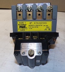 NEW P&H HARNISCHFEGER 30 AMP SIZE 1 MAGNETIC CONTACTOR W PNEUM. TIME DELAY