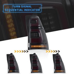 LED Tail Lights 4Runner 2003-2009 Amber Switchback Breathing Smoke Lens Pair