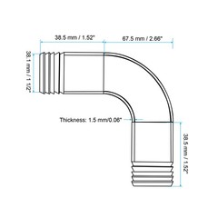 1 1/2in Hose Barb Fitting 90 Degree Elbow Hose Pipe Fitting 304 Stainless Steel