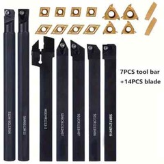 21PCS 1/2″/12mm Shank Indexable Carbide Lathe Turning Insert Tool Holder Bit Se