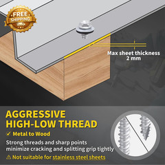 Metal Roofing Screws 10 1 1 2 300 PCS RUSPERT Hex Head Rubber Washer