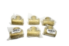 Lot of 6 Supply Giant BRTE0100-NL 1 Brass Tee Lead Free Female Threaded NPT