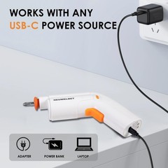Electric Screwdriver 3.6V, 2000mAh USB-C Rechargeable, 14 PCS Kit – Compact +2.0