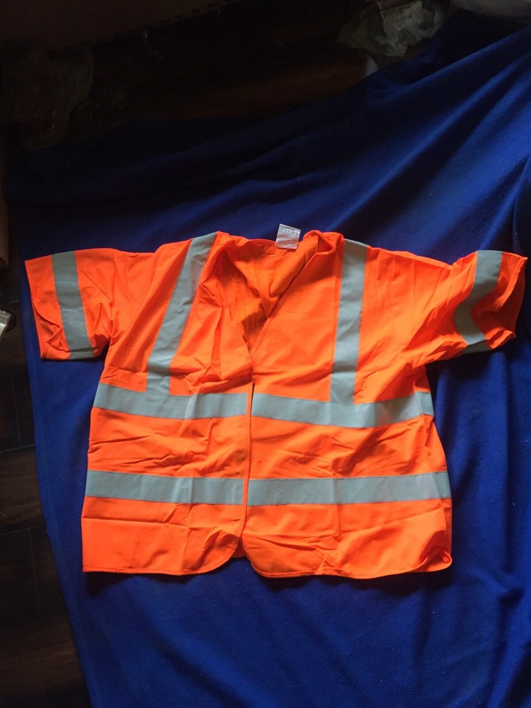 New Safety Gear PIP High Visibility Orange Reflective Safety Vest Size 4X/5X