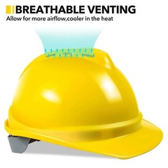 TRQWH Yellow Safety Hard Hat Adjustable Vents Cotton Sweatband Safety Helmet