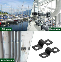 100Pcs U-Shaped Pipe Clamp, 1/4 Inch(6Mm) 2 Hole U-Tube Strap Clamp Heavy Duty C