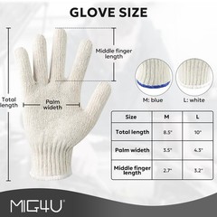 100 Cotton White Gloves – 6 Pairs for Safety, Work, Art Handling