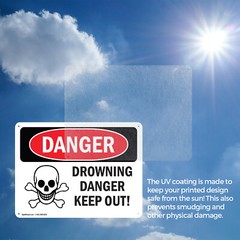 (2 Pack) Drowning Danger Keep Out! OSHA Danger Sign Decal Metal Plastic