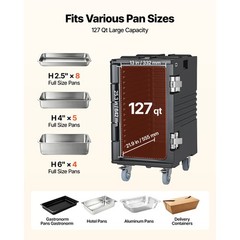Uimoso 127Qt Insulated Food Pan Carrier Hot Box Food Warmer With Wheels