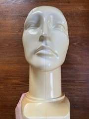 Vintage Plastic Abstract Adult Unisex Mannequin Heads Pair