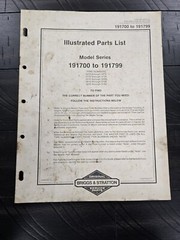 Briggs & Stratton Illustrated Engine Parts List Models 191700 To 191799