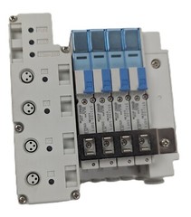 SMC SS5Y3-10S-X597 Pneumatic Manifold Bank 4 Station Base IN508-36-A NEW