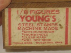 Young Bros Stamp Works 1/8 inch Steel Set 9 Figure Number Character MADE IN USA