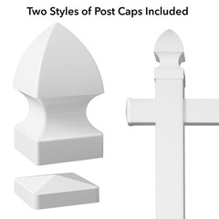 72″ x 36″ Real Estate Yard Sign Post with 2 Cap Options – Vinyl PVC – White