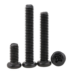 M3 M4 M5 M6 Pozi Phillips Pan Head Bolts Machine Screws Button Head Bolts Black