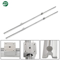 For DIY 2Pcs SBR12-1500mm Linear Shaft Rail,4× SBR12UU Square Type Bearings