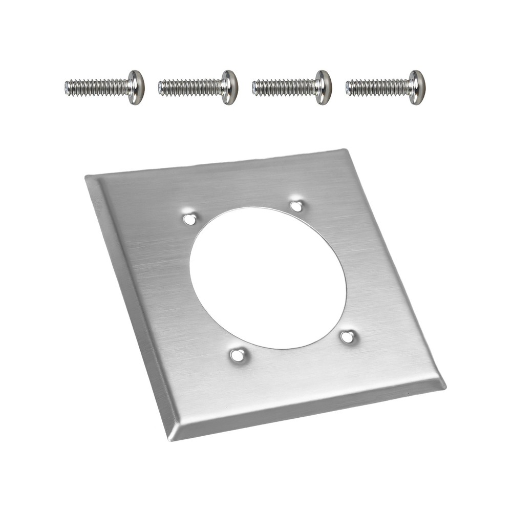 2 Gang Single Hole Receptacle Wall Plate W/ 4 Screws for 14-50R HBL9450A Hubbell