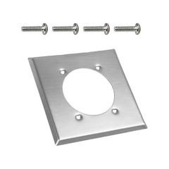 2 Gang Single Hole Receptacle Wall Plate W/ 4 Screws for 14-50R HBL9450A Hubbell