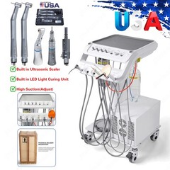 Portable Dental Unit w/ Air Compressor Curing Light Scaler 4H Handpieces