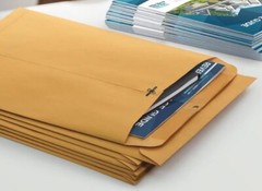 9 x 12 Inches Clasp Envelope with Deep Gummed Flaps 28LB Brown Kraft, See Option