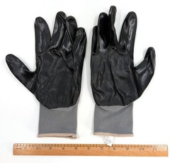 New! 4 Pairs Firm Grip X-Large Touchscreen Compatible Nitrile Coated Work Gloves