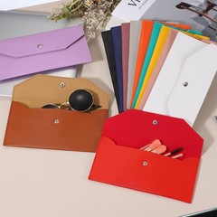 PU Leather Envelope Wallet Money for Women Men Orange