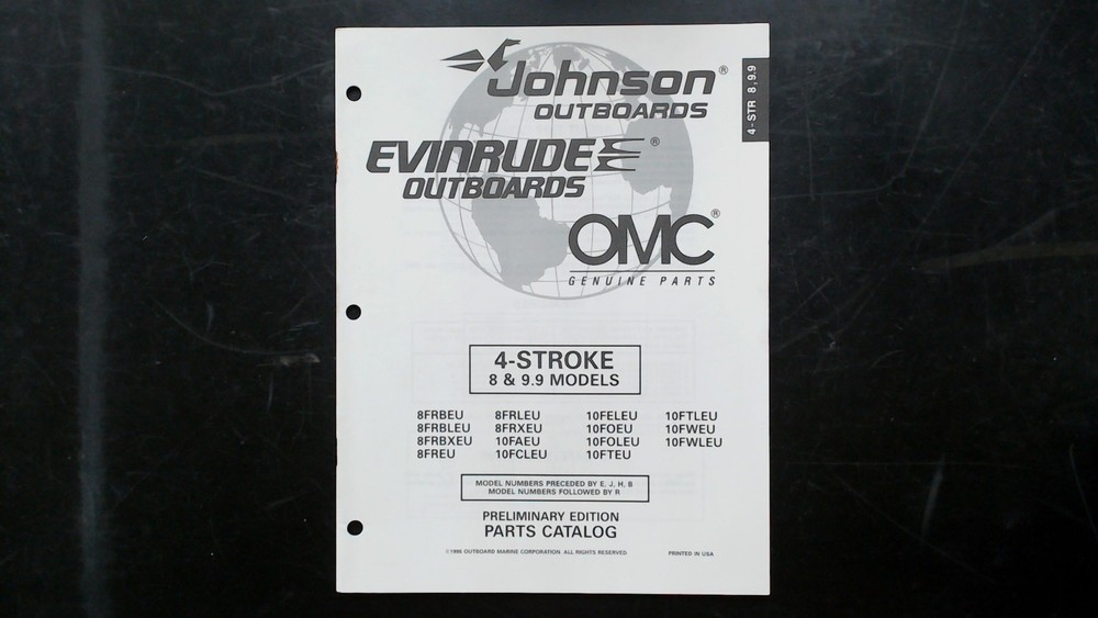 Johnson Evinrude OMC 4-Stroke 8 9.9 Parts Catalog 1996 4-STR 8.99