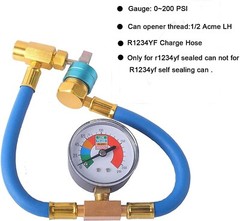 Self-Sealing 134 a/ 1234 yf A/C Can Tap Gauge Hose Recharge AC Conditioning