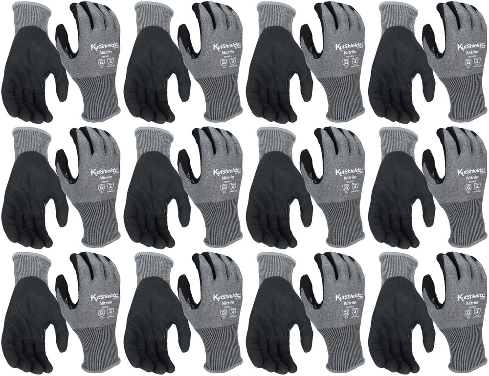 NSI Kutshieldz Large A4 Cut Resistant Work Gloves Lot Of 12 pairs