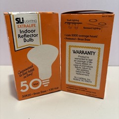 (4) SLI Lighting 50R20 White Indoor Reflector Light Bulb 50W R20 130V NIB. L-21